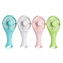 하트 피쉬 휴대용 겸 탁상용 충전식 저소음 선풍기, 스카이블루