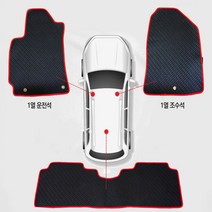 가온 SM3 풀세트 카매트 발판, 티코(5P), 검정테두리
