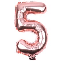 40인치 숫자 로즈골드, 5, 1개