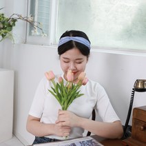 251w 반다나 예쁘다 헤어밴드 스트라이프꽃 HIB0001
