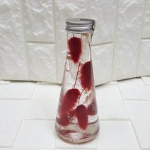 영하우스 프리저브드플라워 삼각하바리움 생일 기념일 축하 선물, 라그라스삼각유리병레드