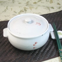 단고재 백자 목련 원형 뚜껑 찜기 (소) / 찜류등을 담아낼 때 집들이 선물용, 지름 17.6 cm