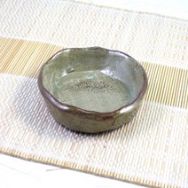 분청 직물 인화문 원형 찬기 (소) / 그릇 찬기 접시 식기 단단한 전통도자기, 분청색