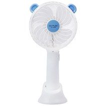 듀플렉스 핸디형 미니 선풍기 곰돌이, 베어_블루