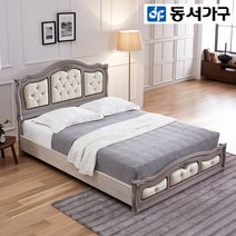 동서가구/착불 빈티지 엔틱 퀸침대 프레임 DF910494, 브라운