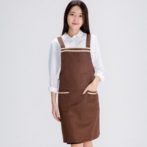 데코에버 줄무늬 앞치마(H형), 브라운, 1