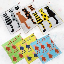 소확행몰 shmily 캐릭터 순면 키친타올 면행주 주방수건, 5. 원피스고양이-아이보리, 1개