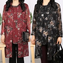 노브패리스 엄마옷 Z55자가드앙상블셋트 66에서99사이즈 중년여성 봄 가을 국내생산 할머니 대박난 세련된 인기코디 겉옷 아우터