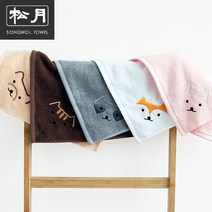 송월타올 빼꼼 라벨고리타올 5장, 피치(곰돌이)