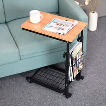 YLB예림방 디엔나 높이조절 이동식 사이드 테이블, 디앤나 블랙