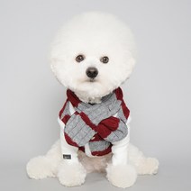 바이담수미 강아지겨울옷 니트조끼 ~2XL 목도리 강아지옷, 2.니트목도리 와인그레이