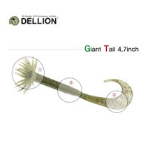 어원낚시 소프트베이트 DELLION 4.7인치 웜 배스낚시 루어, 009
