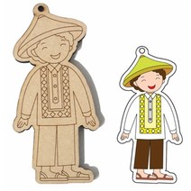 핸디몰 다문화의상 우드아트(나라별선택)열쇠고리 만들기, 바롱(필리핀)