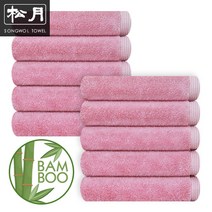 송월타올 뱀부얀 170g 뉴오리진 수건 10장, 핑크, 10개