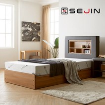 세진침대 프레지 모션베드+천연라텍스폼매트리스SS, 초코브라운