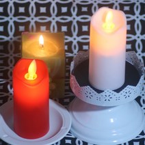 하이아트양초 LED양초 전자촛불, 레드(5x11cm)