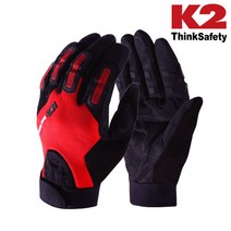 K2 세이프티 IMA09991 슈트 진동방지장갑 타격방지 땀흡수 안전장갑, 레드