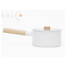 Kaico 일본 카이코 법랑 편수냄비 주전자 모음, 화이트, 법랑편수냄비