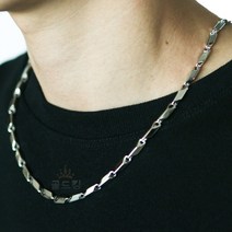 GOLD k 굵은 민무늬 체인목걸이 백금도금목걸이