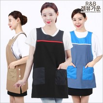 레뷰가운 LA75 원피스앞치마 요양보호사 빅사이즈 옆단추 트임 앞치마, LA75 연브라운M, 1개