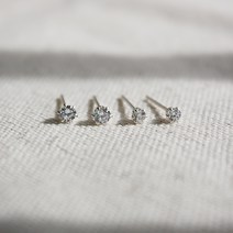 얼링미 크라운큐빅귀걸이 (2size) 여성실버귀걸이
