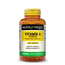 매이슨네츄럴스 비타민 A 10000IU 프롬 피쉬 리버 오일 소프트젤 무설탕, 100개입, 1개
