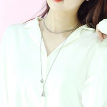 스몰빅 에이투 써지컬스틸 에펠탑 체인 두줄 목걸이