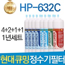 현대 큐밍 HP-632C 고품질 정수기 필터 호환 1년세트, 1년관리세트(4+2+1+1=8개)