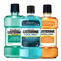 리스테린 구강청결제 3종 쿨민트+후레쉬+시트러스, 1세트, 750ml
