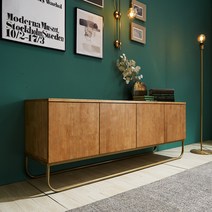 보니애가구 나르 1600 고무나무 원목 TV다이 서랍장 높은 거실장, 내추럴 1600