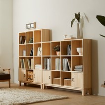 쏘론 가로세로 4단 원목 책장 1400_도어형 GM274C, 세로형
