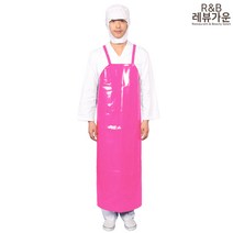 레뷰가운 AV81 X형 양면방수 앞치마 김장 산업용 레자앞치마 미술앞치마, AV81_핑크