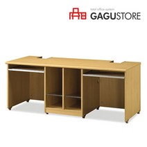 (주)가구스토어 TFS LCD 반매립형 책상(2인용)(사무용 컴퓨터책상), W1700 X D600 X H720:월넛