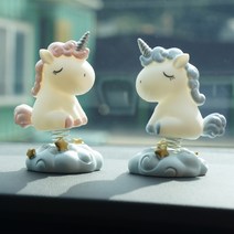 [짱카몰] 유니콘레진흔들인형2종 URS-01 키덜트피규어 홈데코인테리어소품 차량용장식, 핑크&블루 2종세트