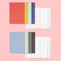 루카랩 A5 타일 노트 리필속지 6공 8종 x 8p, 타일 노트 비비드, 1세트
