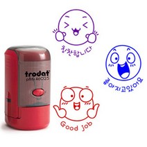 [자동스탬프] Trodat스마일칭찬도장 (46025), 디자인 10, 블루(파랑)