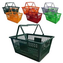 예스토어 쇼핑바구니 사각 플라스틱 바구니, 연두색, 1개