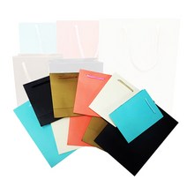 바미샵 무지 종이쇼핑백 두꺼운아트지 다양한컬러 선물포장, 블랙(중), 1개