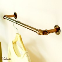 코코디피 수도배관 철제 튼튼한 파이프 벽면 고정 옷가게 행거 옷걸이, 주문제작+검정색