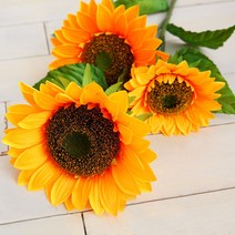 조아트 해바라기 조화 자이언트 풍수인테리어 꽃 돈들어오는꽃, 3송이자이언트해바라기, 6개