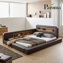 세진침대 파로마 메리엘 LED저상형침대+7존독립40T매트리스, 초코브라운