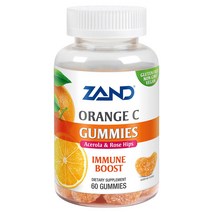 잰드 오렌지 C 이뮨 부스트 아세로라 & 로즈 힙 구미 글루텐 프리 비건, 60개입, 1개