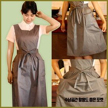 [앞치마와가운] 한식앞치마 새색시 원피스앞치마 한정식 한지공예 LA02, 1개, 검정