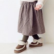 메르시보꾸 여아용 따숨체크스컷 D1726 기모스커트