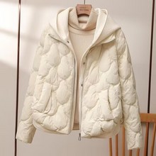  NEW 여성 누빔 경량패딩/후드 숏 패딩 자켓/데일리 웰론 패딩 점퍼/겨울 아우터/루즈핏 여성 퀼팅자켓/보온과 패션을 겸비 