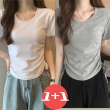  베르슈어 사이드 셔링 라운드 반팔티 1+1 