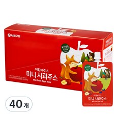 아침에주스 서울우유 미니 사과 주스, 100ml, 40개