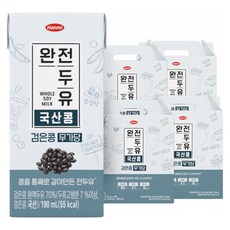 완전두유 국산콩 검은콩 무가당, 190ml, 64개