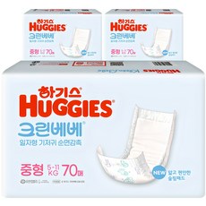 하기스 NEW 크린베베 일자형 기저귀 유아용, 3단계, 210매