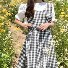 이로다 아침에 앞치마 프릴 면 앞치마 유치원 어린이집 교사용 카페 공방, 1개, 03_소풍가는날(블랙)